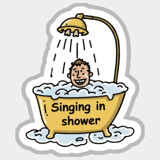 Singing in shower Sticker